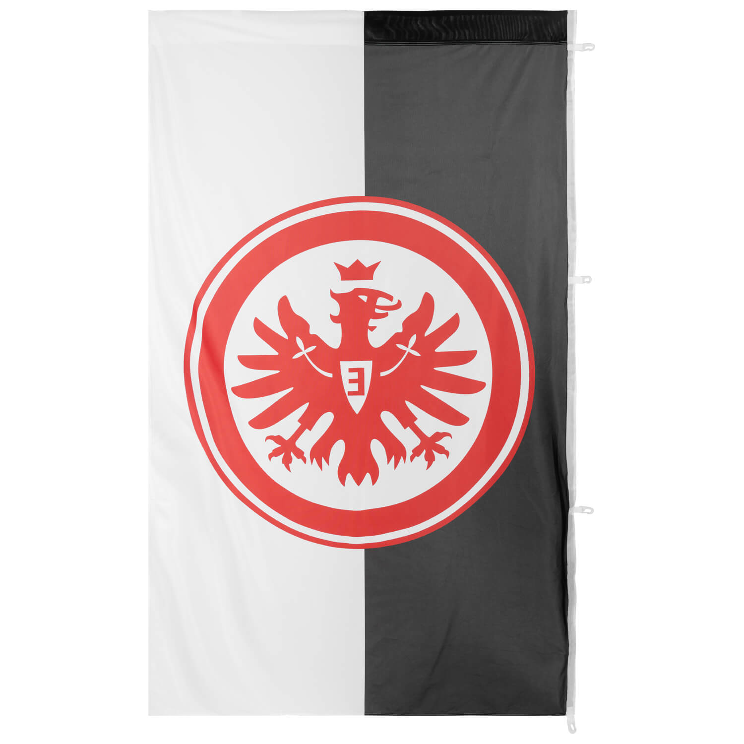 Bild 2: Hissfahne Logo Schwarz/Weiss 150 x 250cm