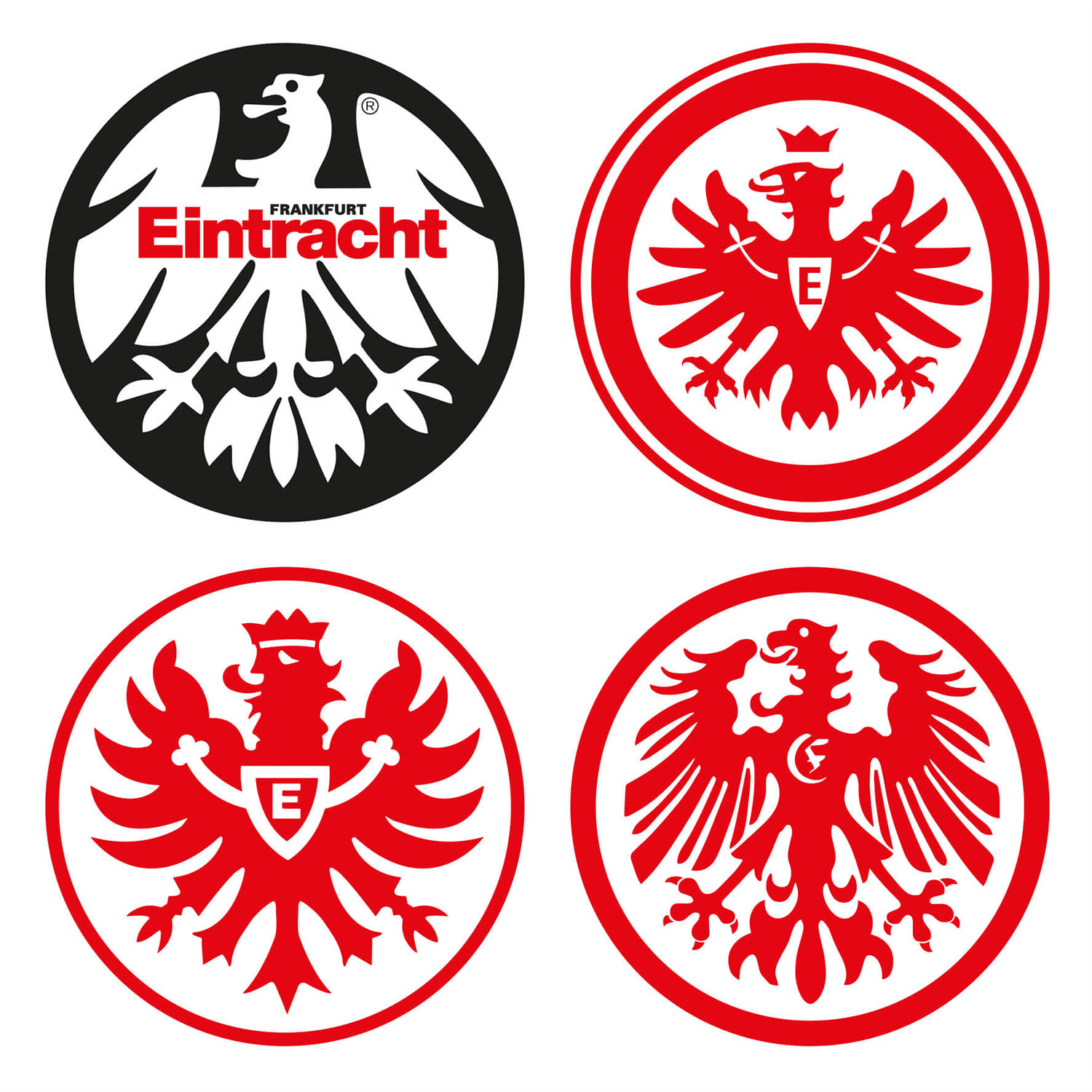 Eintracht Frankfurt Wandsticker Logo 4er Set - Eintracht Frankfurt Stores