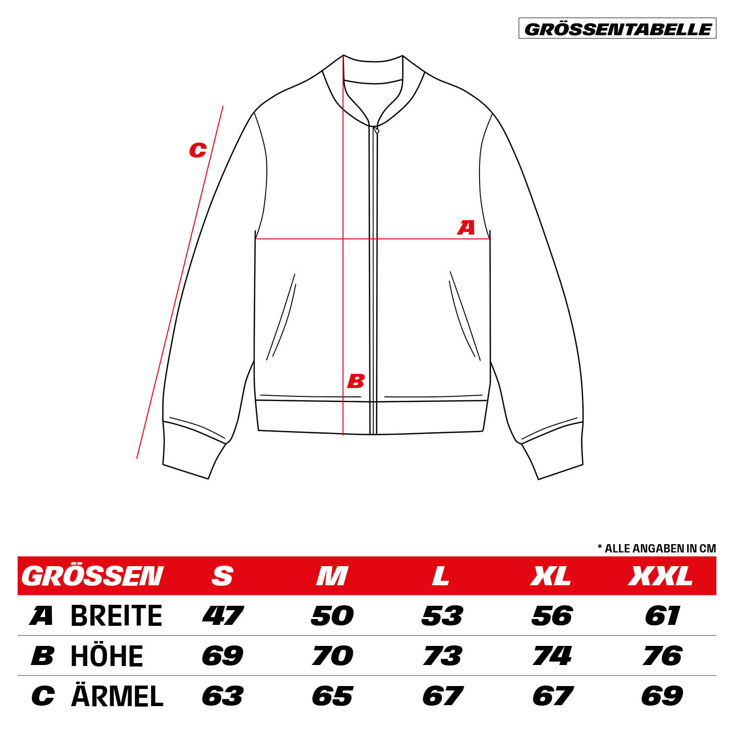 Nike men's jacket size chart online