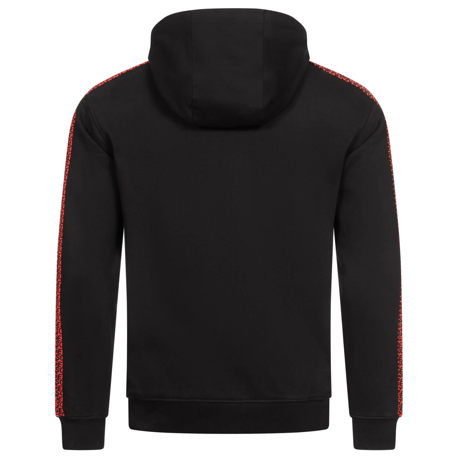 Black hoodie with red stripes best sale