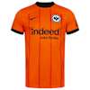 Eintracht Frankfurt Ausweichtrikot 2024/25 in Orange mit schwarzen Details und vertikalen Streifen.