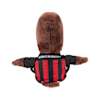 Rückseite: Attila Plüschfigur im rot-schwarz gestreiften Eintracht-Trikot.