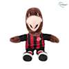 Vorderseite: Attila Plüschfigur im rot-schwarz gestreiften Eintracht-Trikot mit Logo.