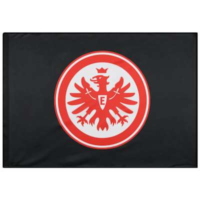 Schwarze Fahne mit rot-weißem Eintracht-Logo Fahne Logo Schwarz 90 x 60 cm