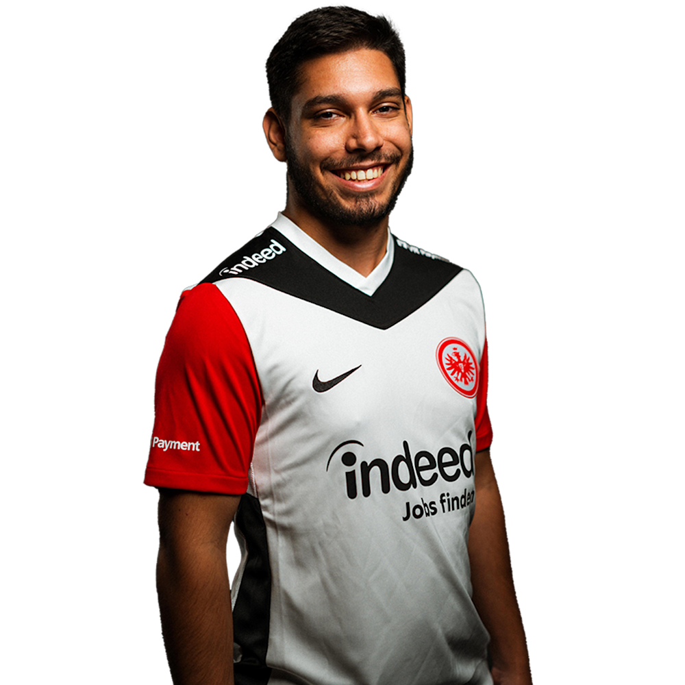Freisteller Foto von Adnan Gültekin im Eintracht Frankfurt Trikot.