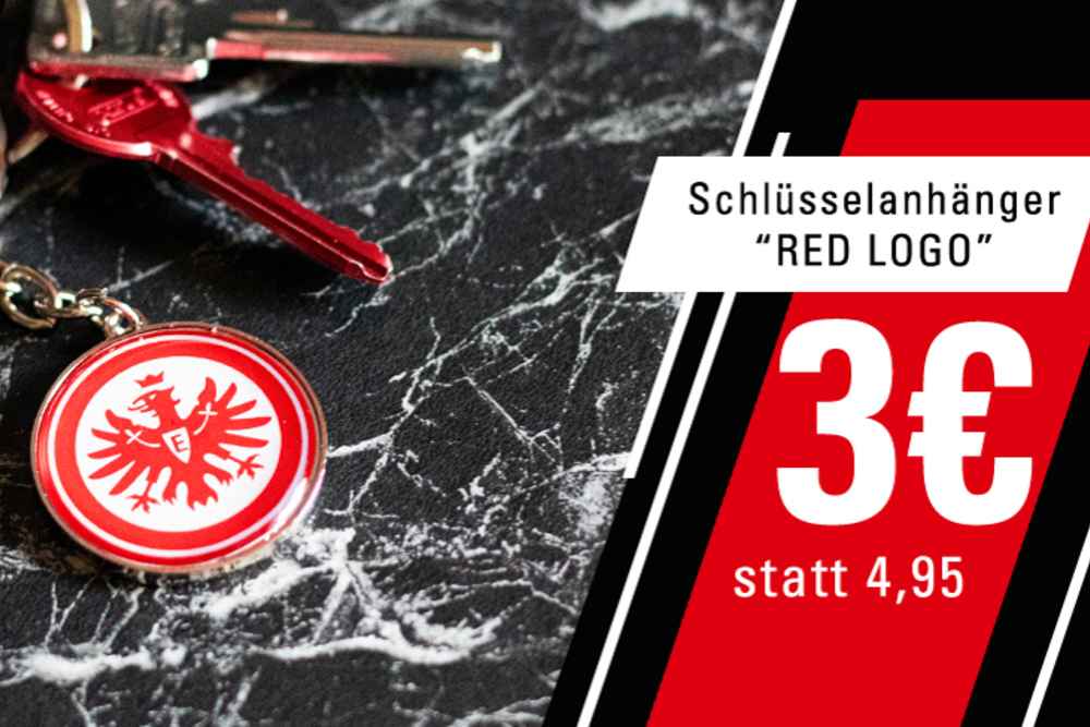 Eintracht Frankfurt Fanartikel Schlüsselanhänger mit Adler Logo schwarz rot neu 