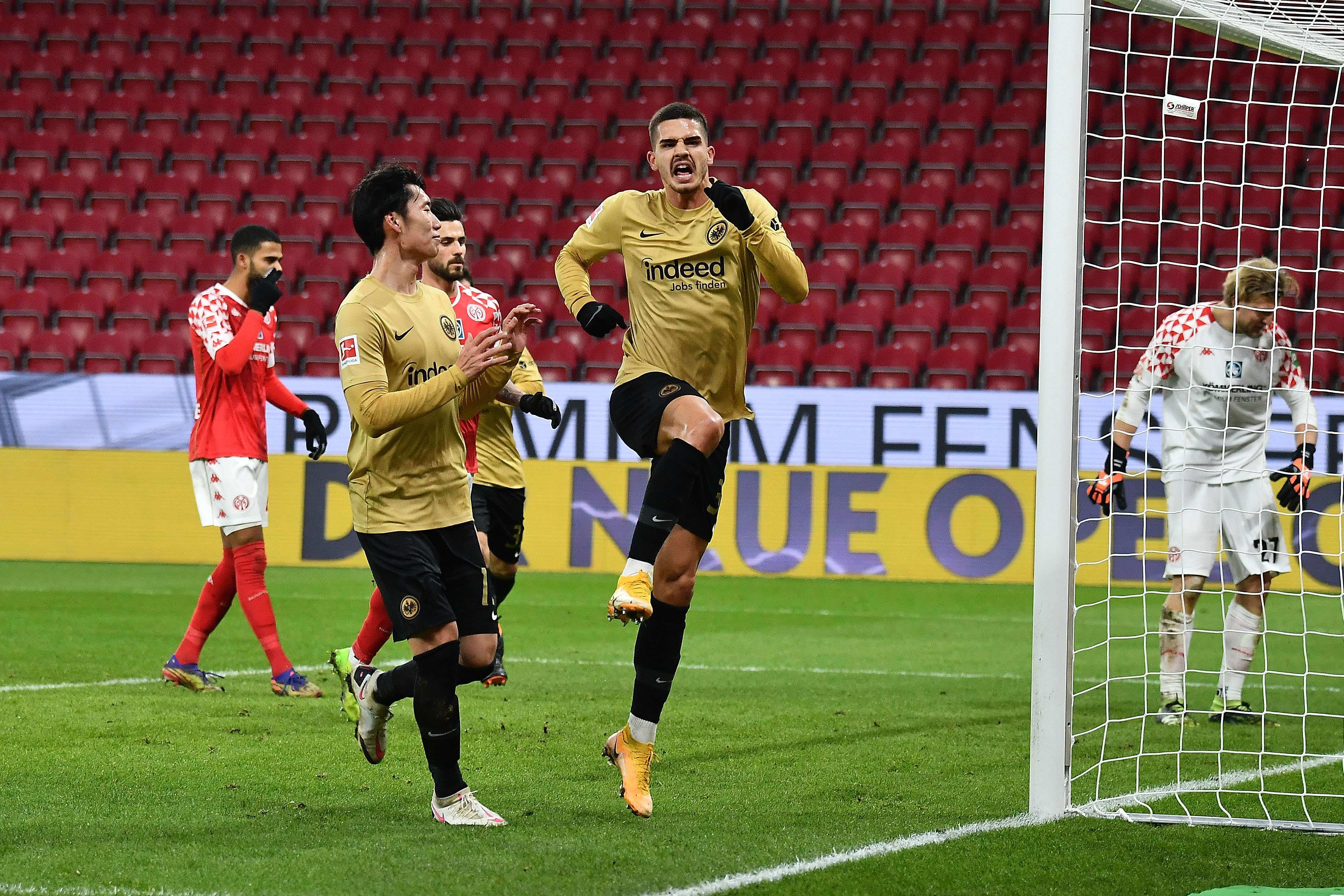 11. Saisontor von André Silva im Spiel 1. FSV Mainz 05 gegen Eintracht Frankfurt zum 0:2 in der 72. Minute (15. Spieltag). Bild 1