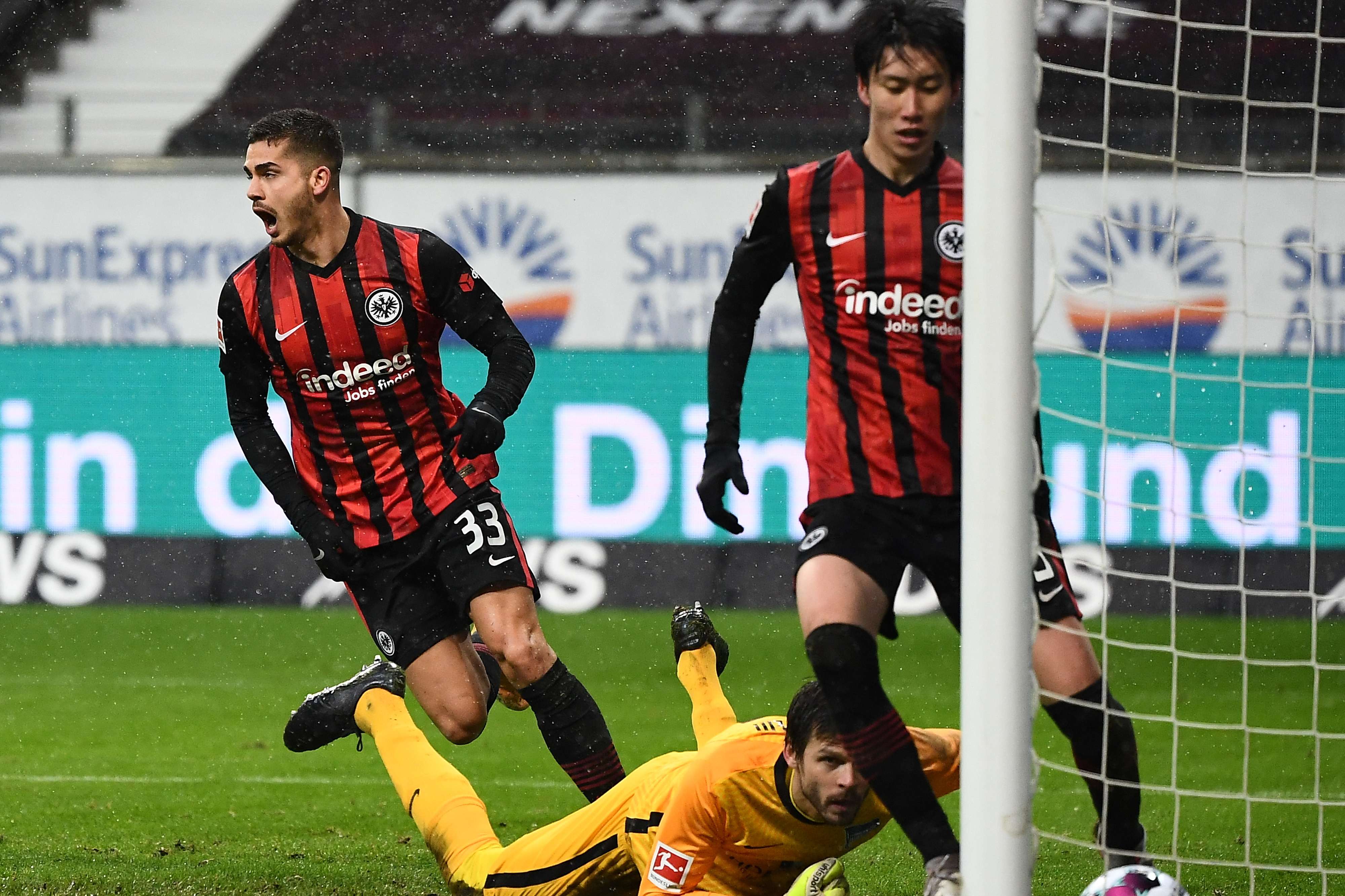 15. Saisontor von André Silva im Spiel Hertha BSC gegen Eintracht Frankfurt zum 1:1 in der 67. Minute (19. Spieltag). Bild 1