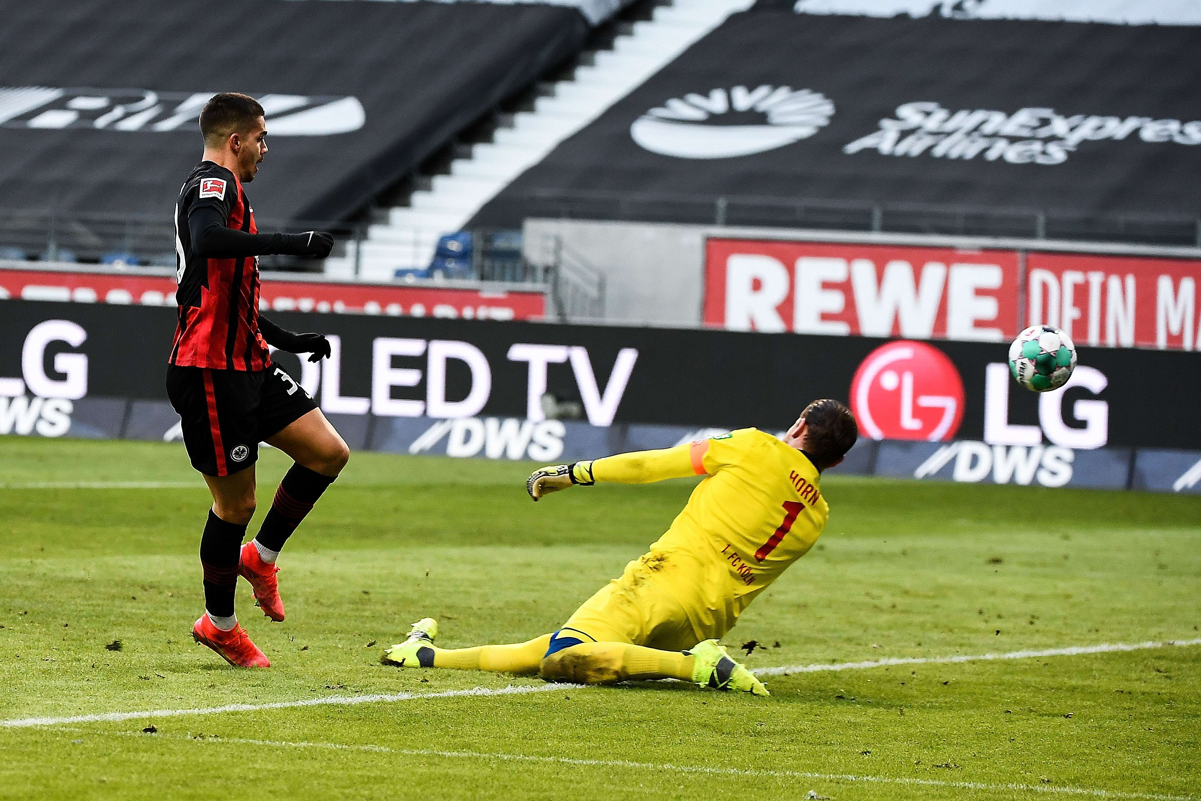 18. Saisontor von André Silva im Spiel Eintracht Frankfurt gegen 1. FC Köln zum 1:0 in der 57. Minute (21. Spieltag). Bild 1