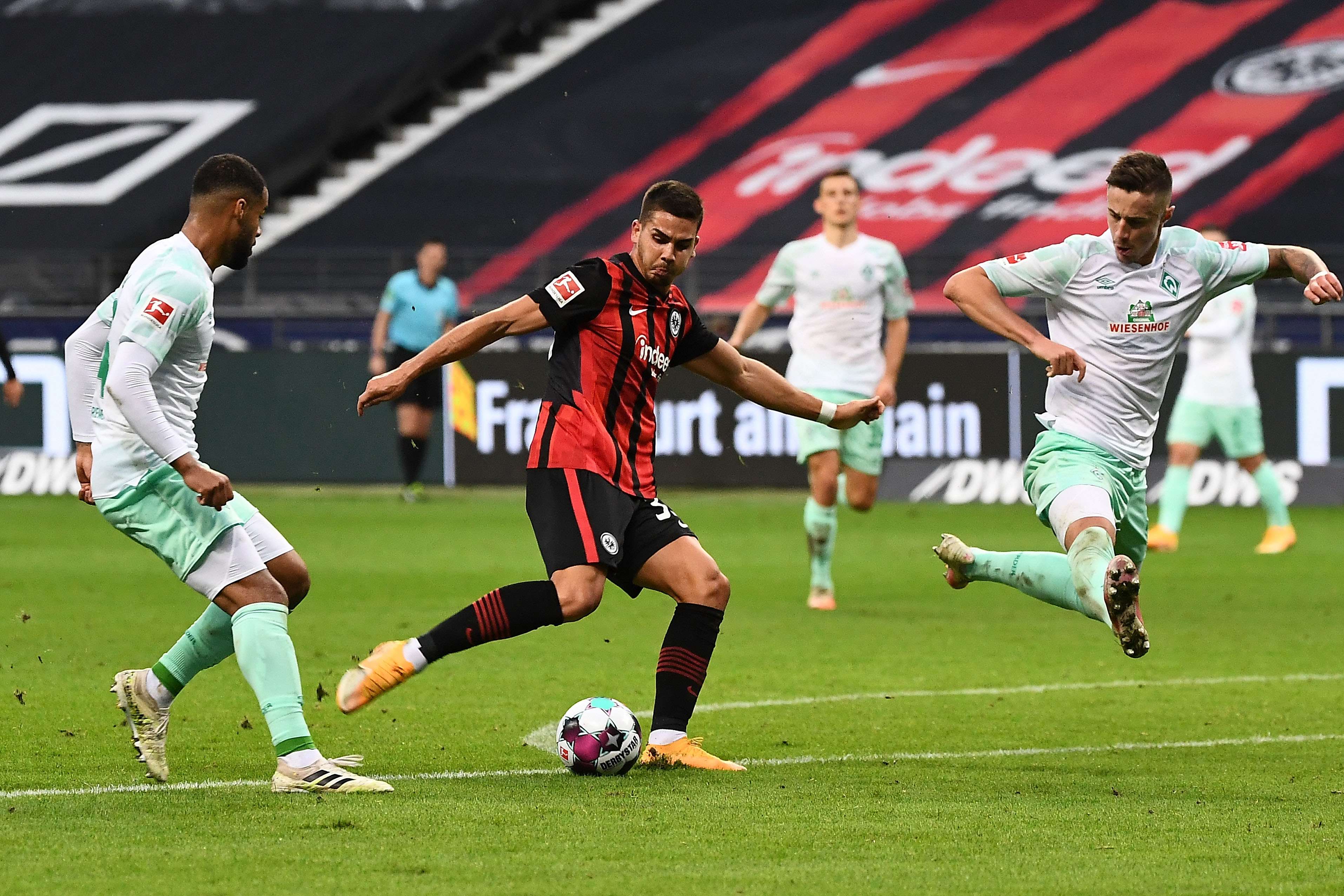 4. Saisontor von André Silva im Spiel Eintracht Frankfurt gegen Werder Bremen zum 1:1 in der 65. Minute (6. Spieltag). Bild 1