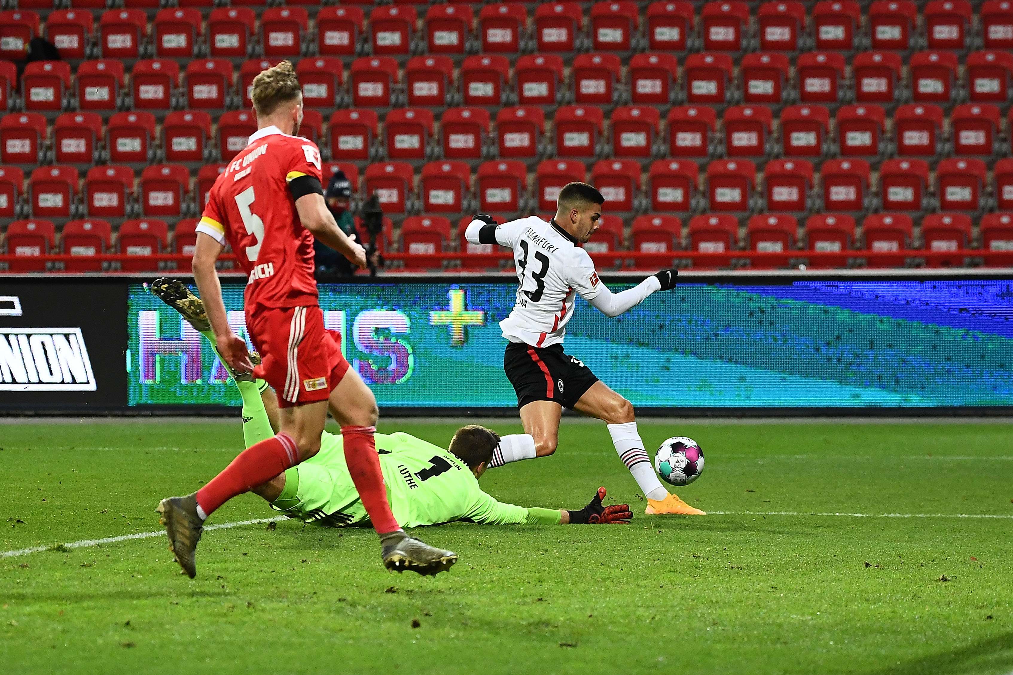 7. Saisontor von André Silva im Spiel Union Berlin gegen Eintracht Frankfurt zum 2:2 in der 37. Minute (9. Spieltag). Bild 1